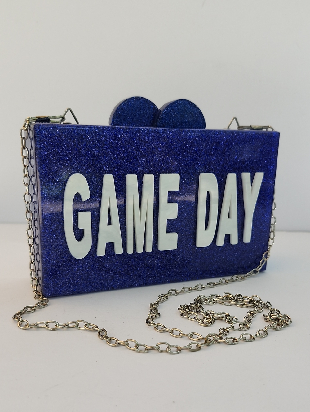 BARI LYNN "GAME DAY" GLITTER BOX CROSSBODY BAG